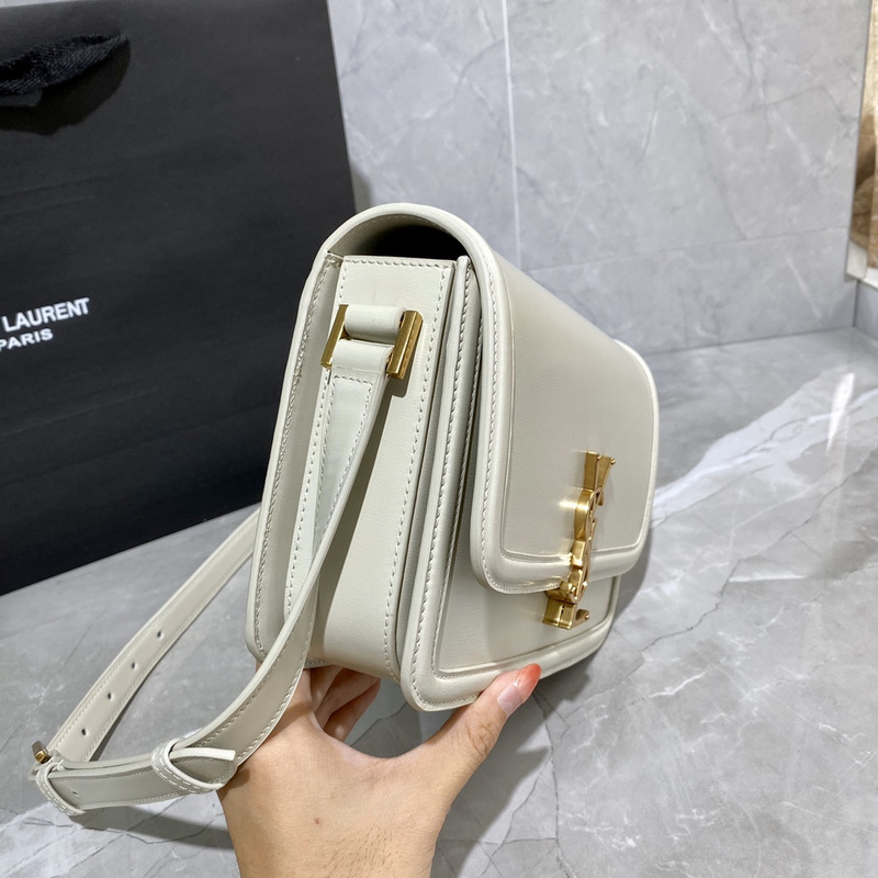 Saint Laurent Solferino Box Shouler Bag White