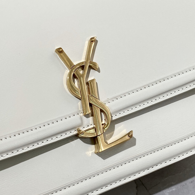 Saint Laurent Solferino Box Shouler Bag White