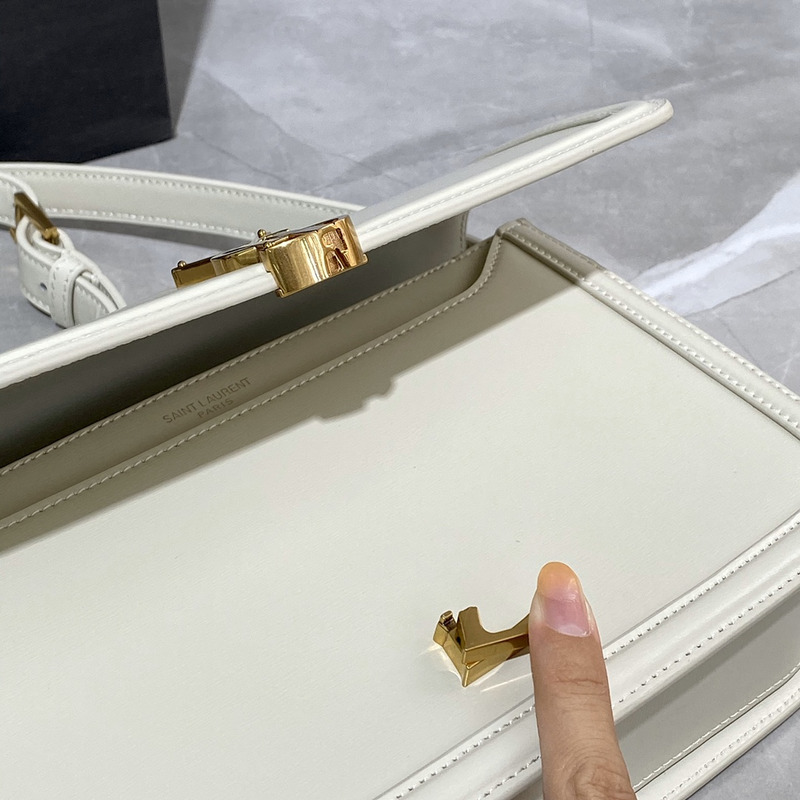 Saint Laurent Solferino Box Shouler Bag White