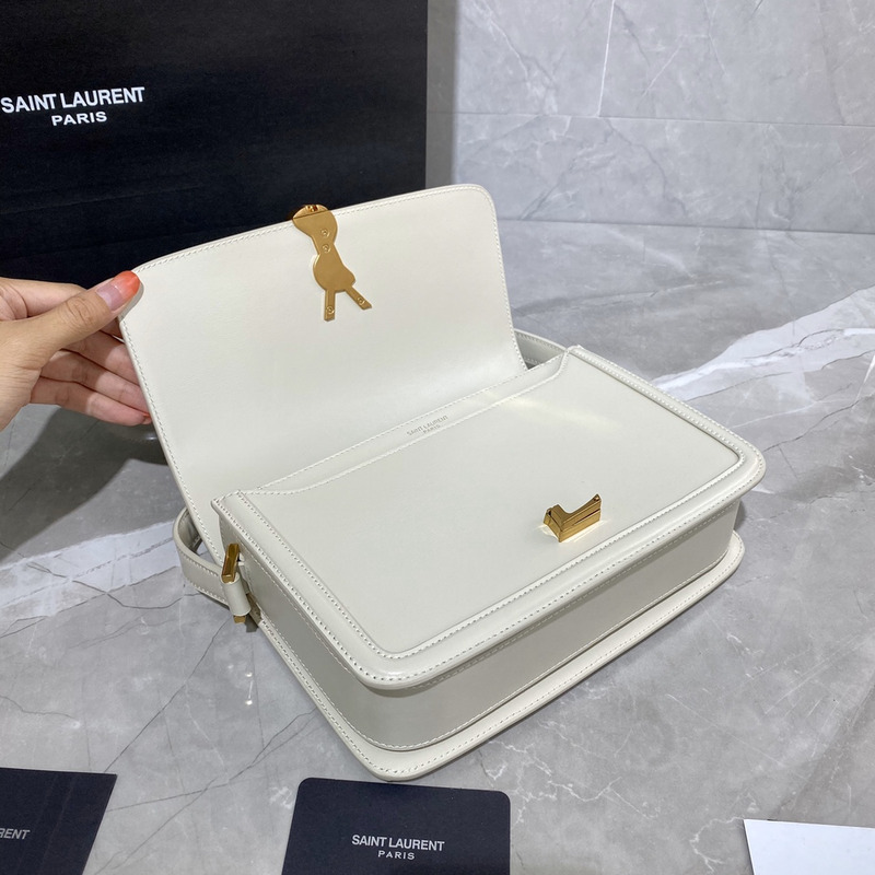 Saint Laurent Solferino Box Shouler Bag White