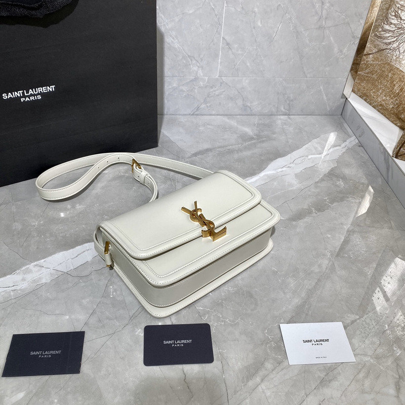 Saint Laurent Solferino Box Shouler Bag White