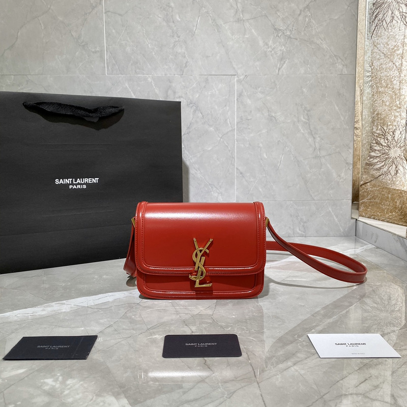 Saint Laurent S Solferino Box Shouler Bag Red