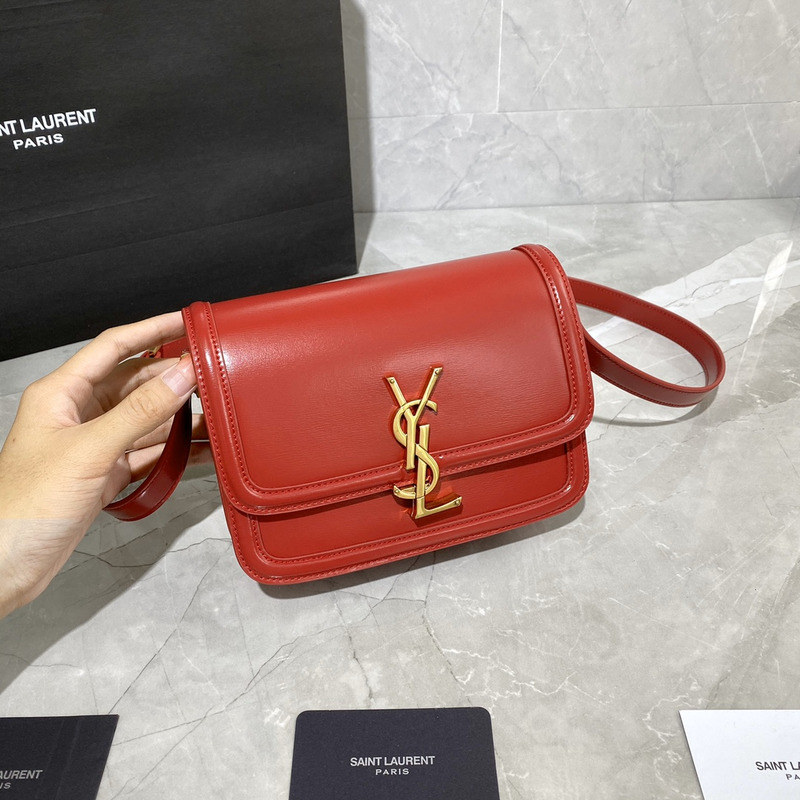 Saint Laurent S Solferino Box Shouler Bag Red