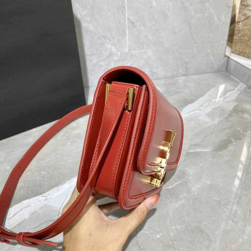 Saint Laurent S Solferino Box Shouler Bag Red