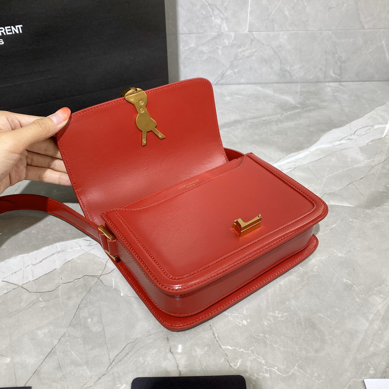 Saint Laurent S Solferino Box Shouler Bag Red