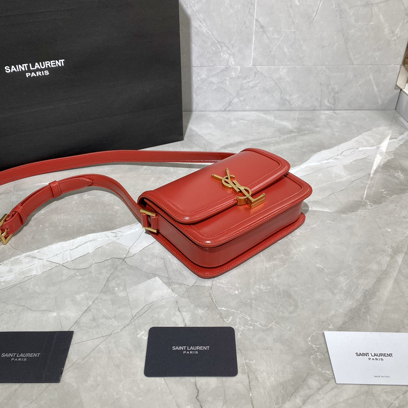 Saint Laurent S Solferino Box Shouler Bag Red