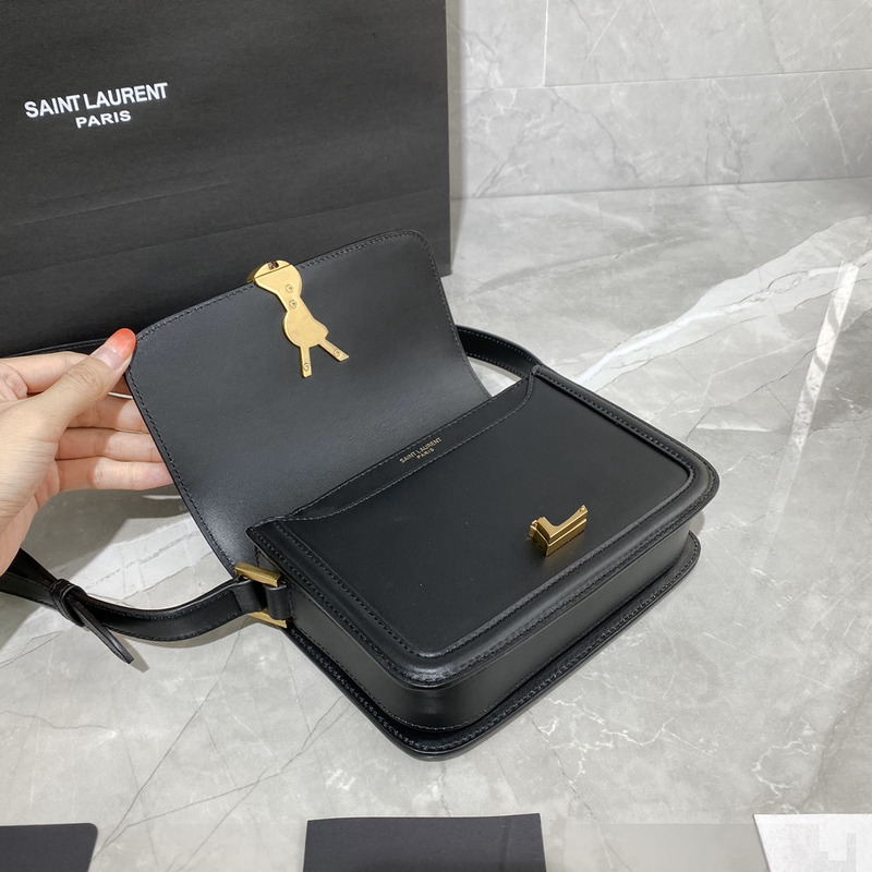 Saint Laurent L Solferino Box Shouler Bag Black