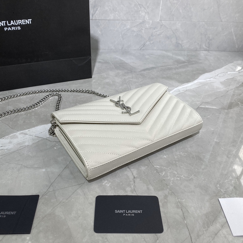 Saint Laurent  Monogram Envelope Bag White