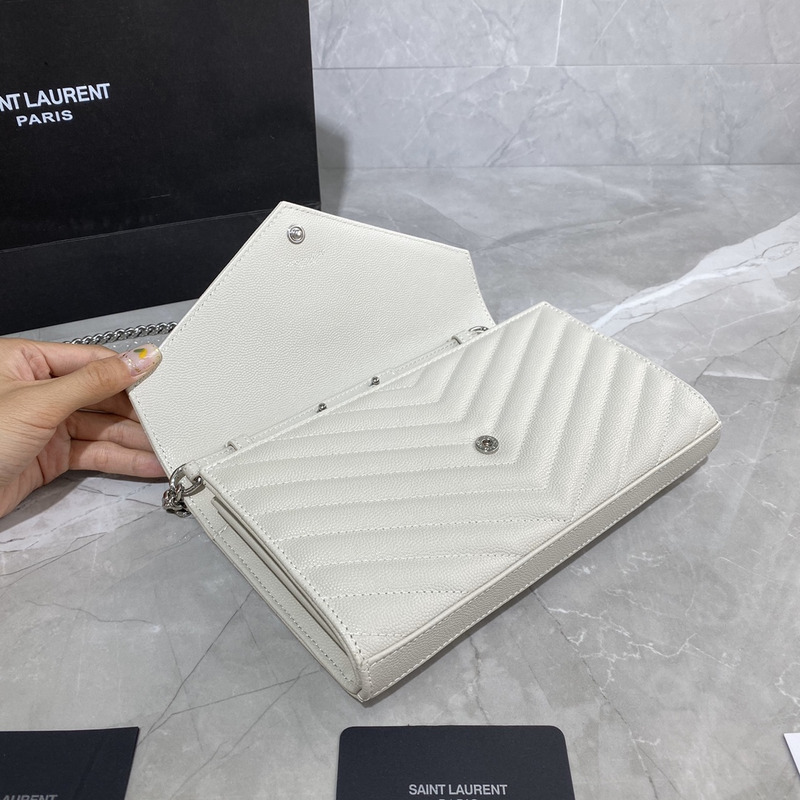 Saint Laurent  Monogram Envelope Bag White