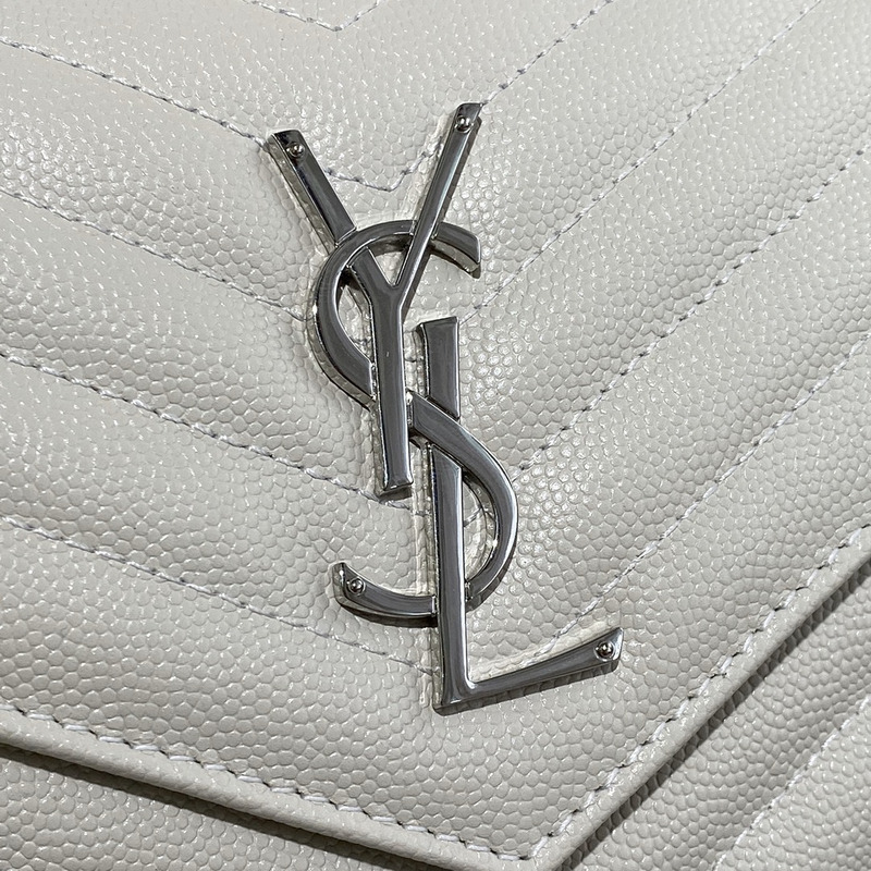 Saint Laurent  Monogram Envelope Bag White