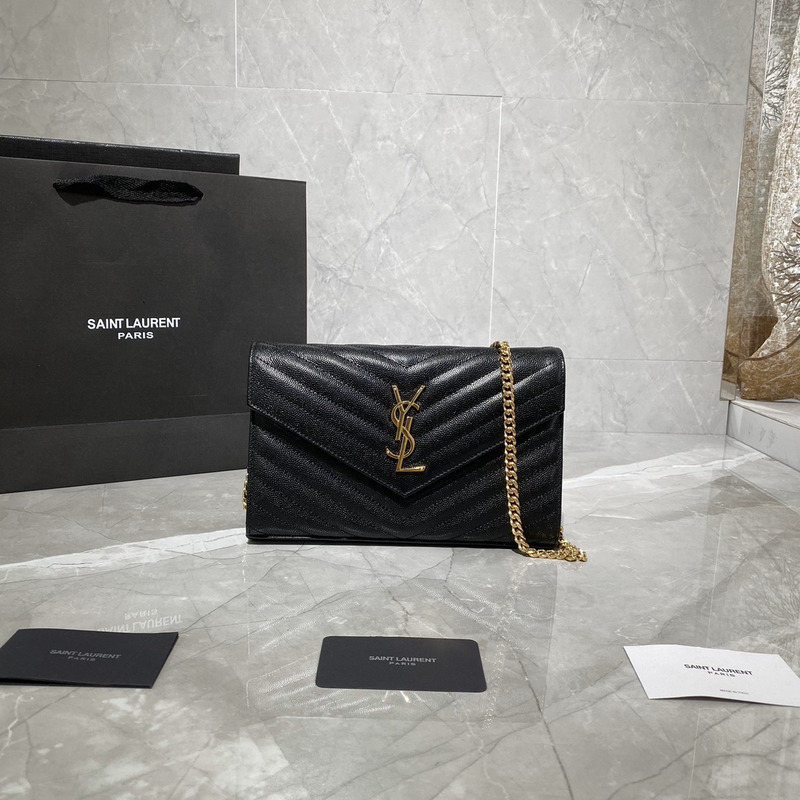 Saint Laurent Monogram Envelope Bag Black