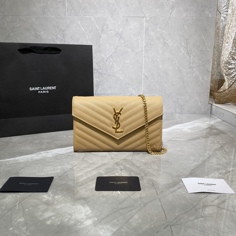 Saint Laurent Monogram Envelope Bag Yellow