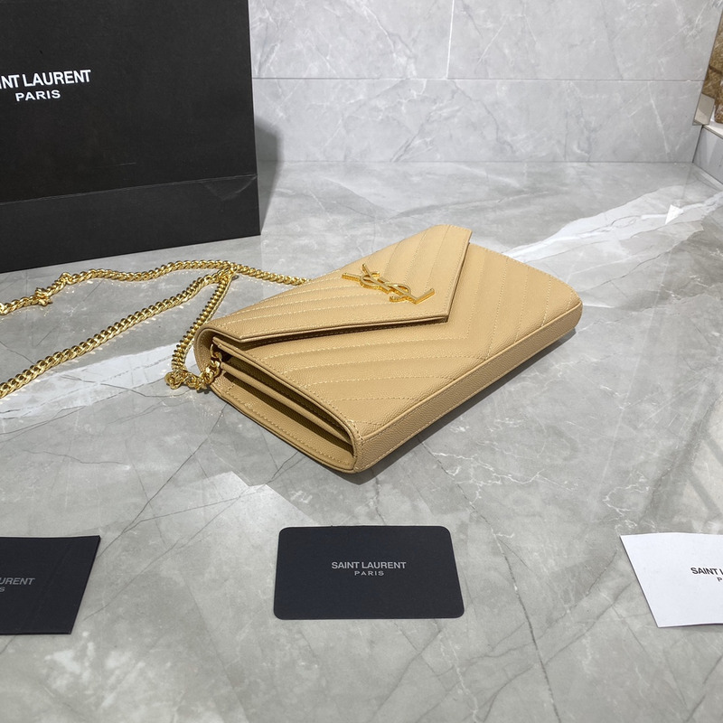 Saint Laurent Monogram Envelope Bag Yellow