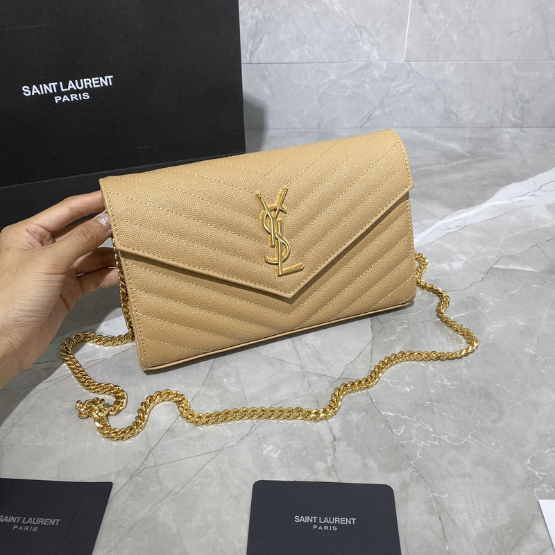 Saint Laurent Monogram Envelope Bag Yellow