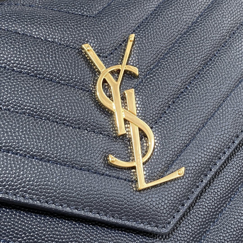 Saint Laurent Monogram Envelope Bag Dark Blue