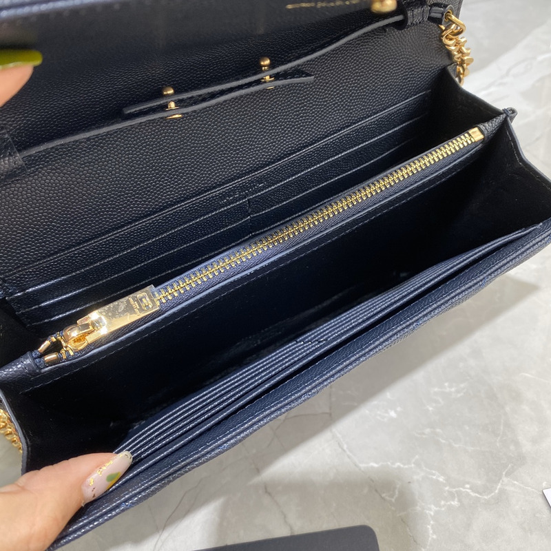 Saint Laurent Monogram Envelope Bag Dark Blue