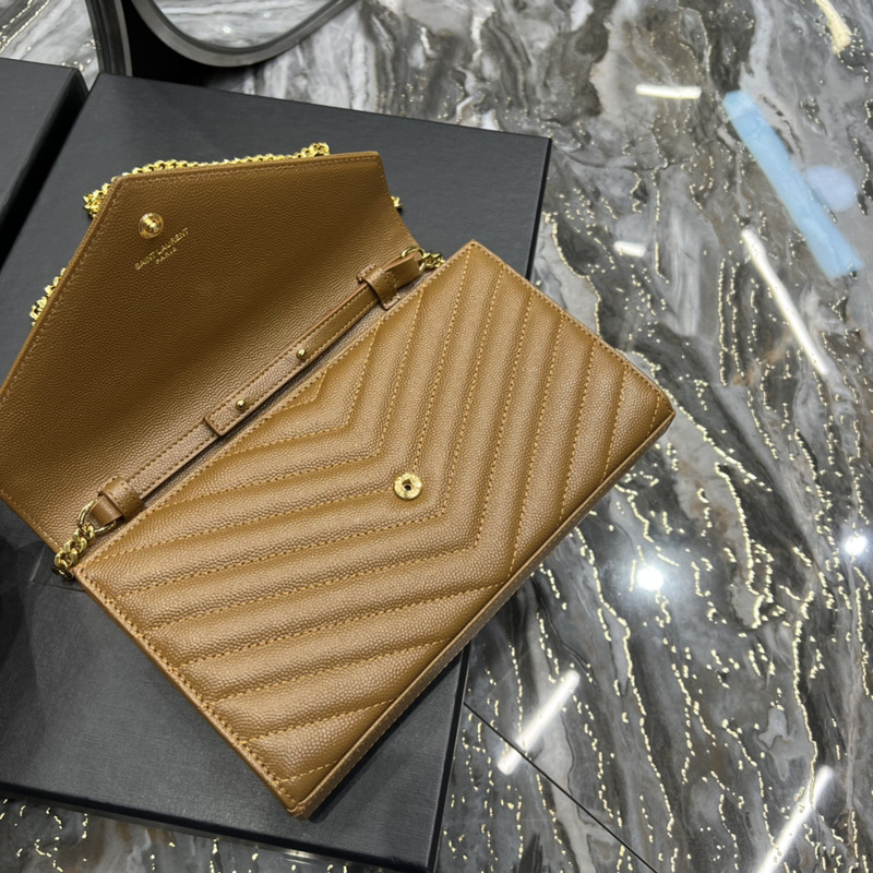 Saint Laurent Monogram Envelope Bag Cinnamon