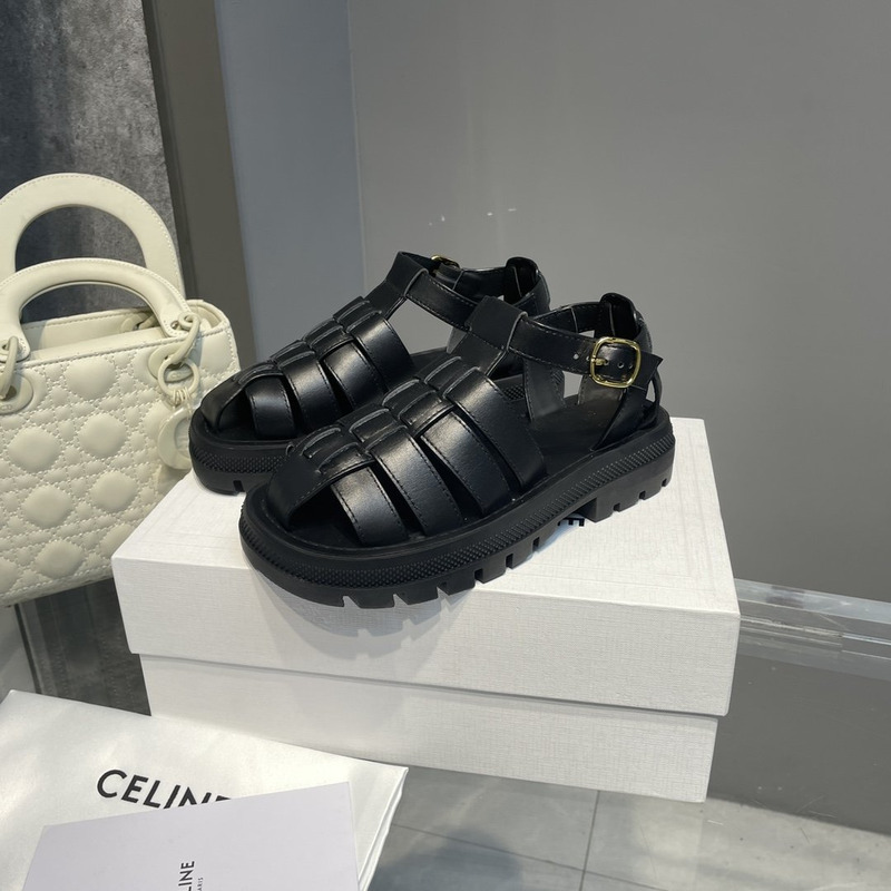 Ce**e clea chunky calfskin sandals black