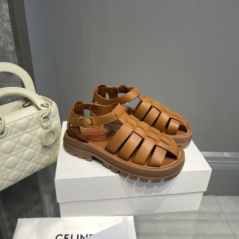 Ce**e clea chunky calfskin sandals cinnamon