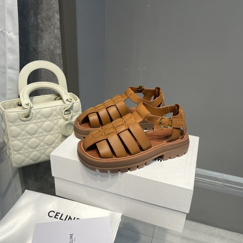 Ce**e clea chunky calfskin sandals cinnamon