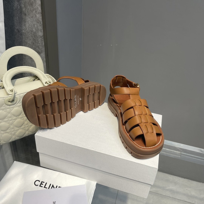 Ce**e clea chunky calfskin sandals cinnamon