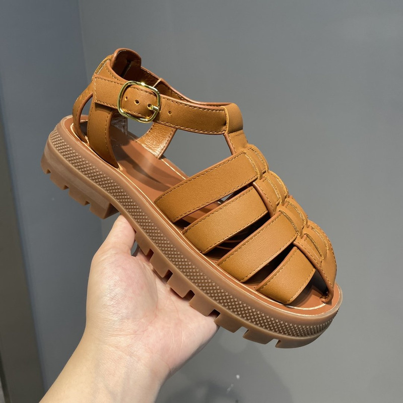 Ce**e clea chunky calfskin sandals cinnamon