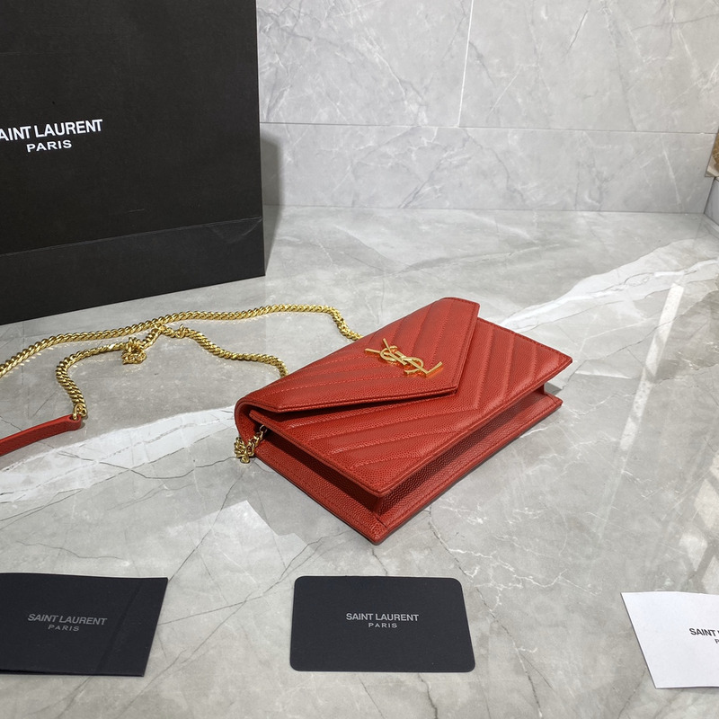 Saint Laurent Loulou Small Quilted Leather Shoulder Bag Red 19x11.5x4cm