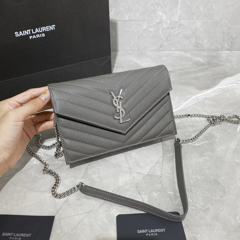 Saint Laurent LouLou Quilted Medium Shoulder Bag 19x11.5x4cm Dark Grey