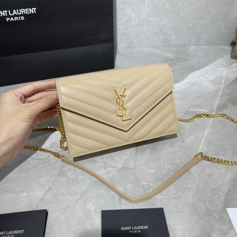 Saint Laurent  Monogram Envelope Bag Apricot