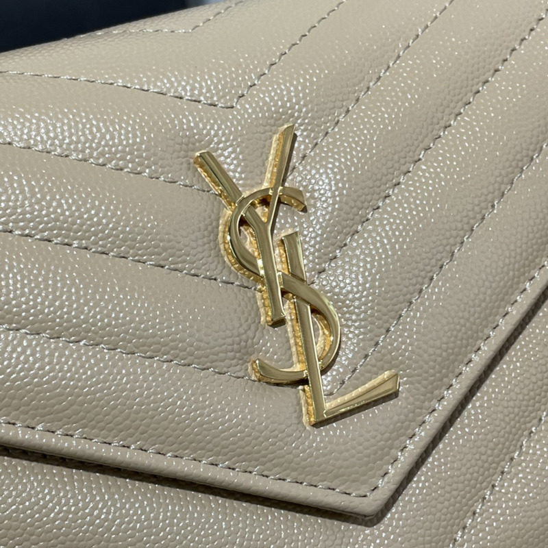 Saint Laurent Loulou Small Quilted Leather Shoulder Bag Beige