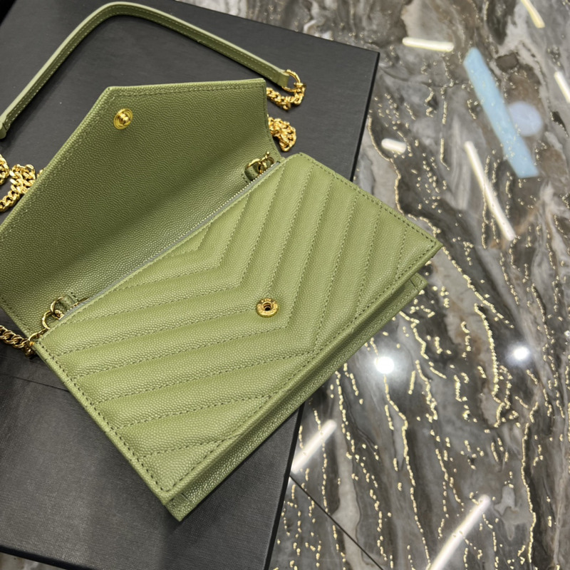 Saint Laurent Loulou Small Quilted Leather Shoulder Bag Green