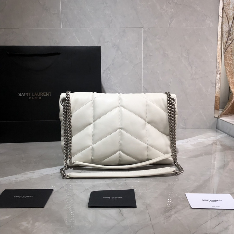 Saint Laurent Loulou Shoulder Bag White