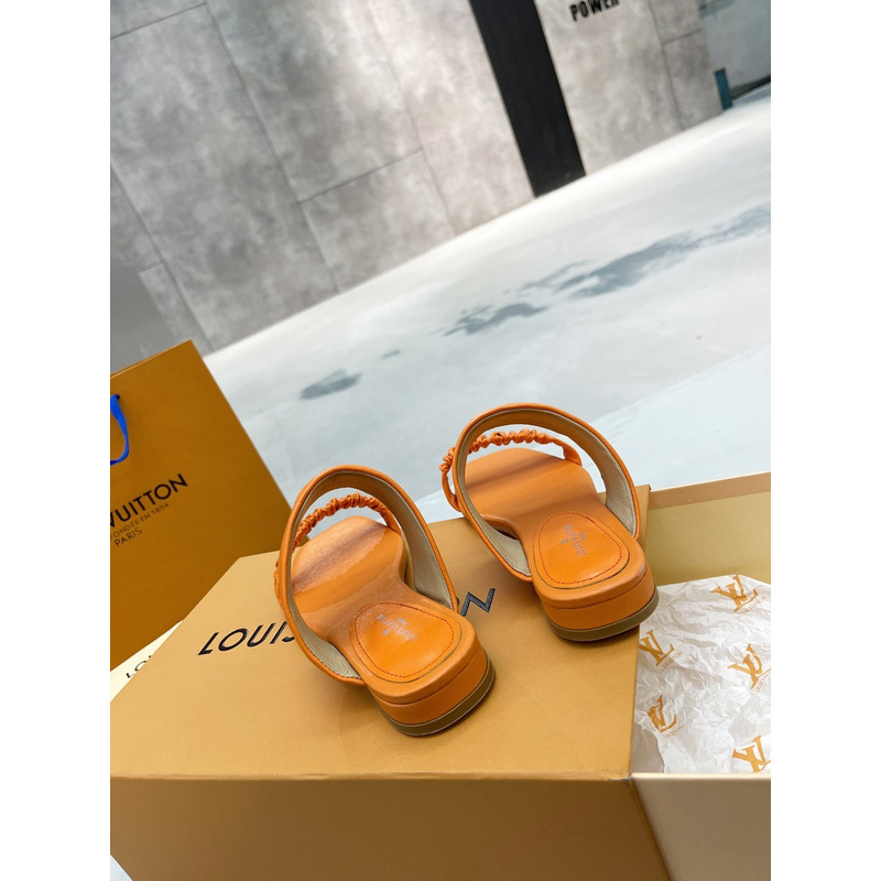 l**is V*t*n square toe flat slippers orange