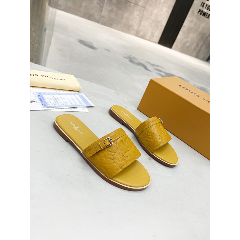 l**is V*t*n flat mules yellow brown