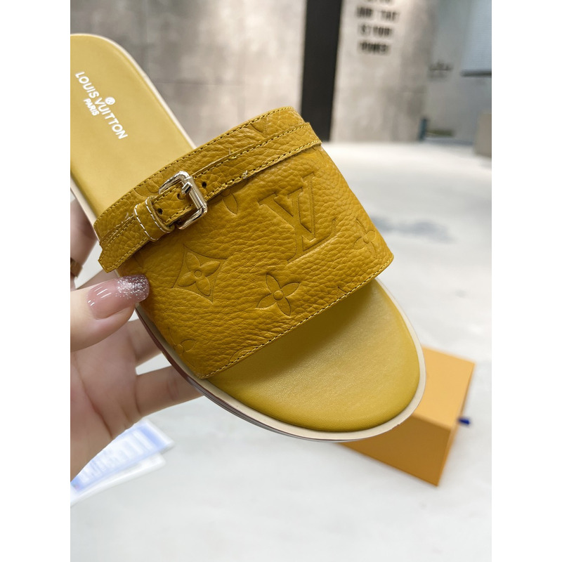 l**is V*t*n flat mules yellow brown