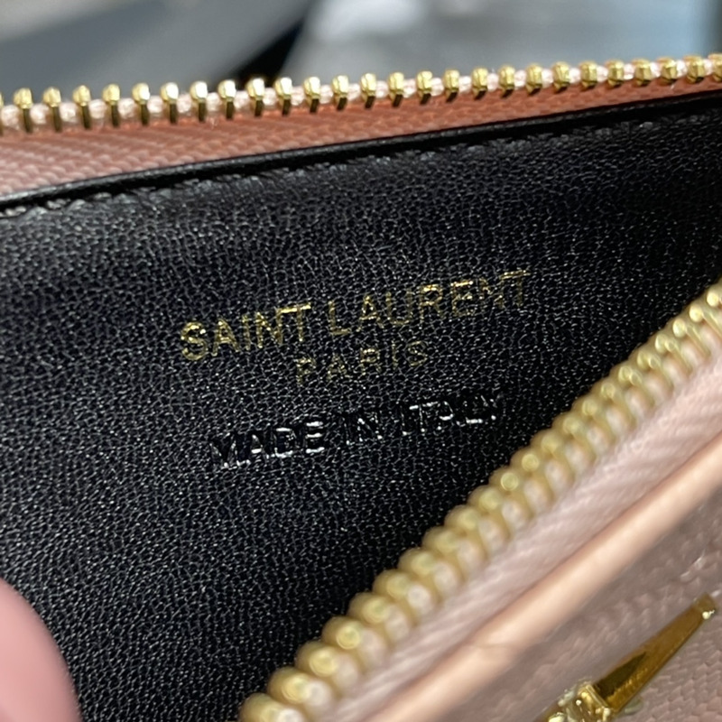 Saint Laurent Monogram Quilted Textured-leather Wallet Pink