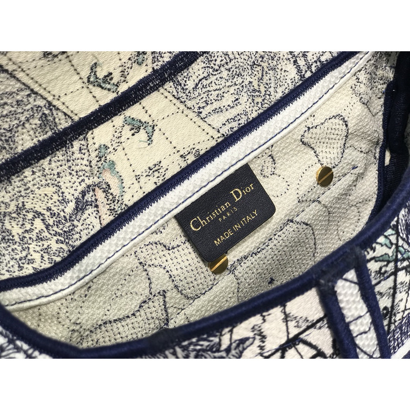 D*or jouie print embroidered saddle bag blue