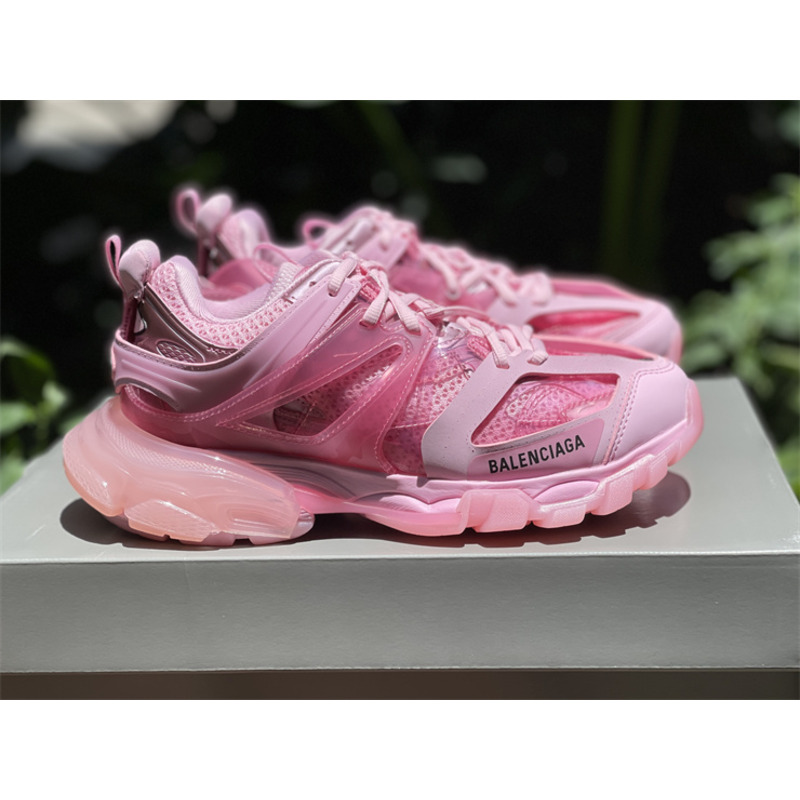 Ba*len*cia*ga track transparent sole sneakers pink