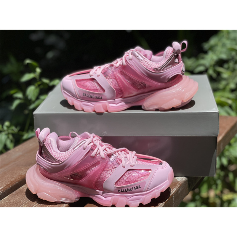 Ba*len*cia*ga track transparent sole sneakers pink