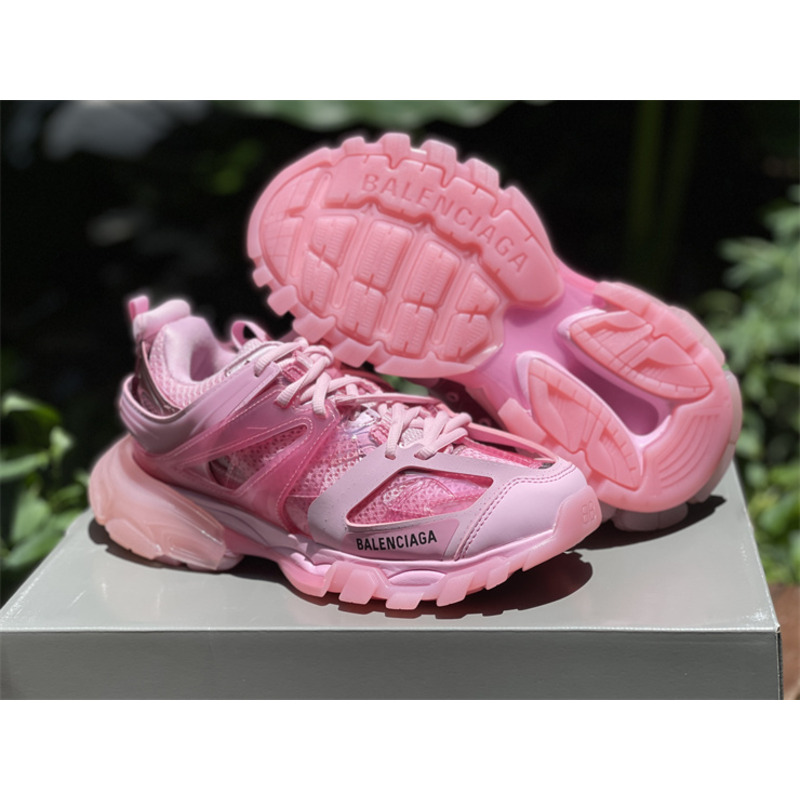 Ba*len*cia*ga track transparent sole sneakers pink