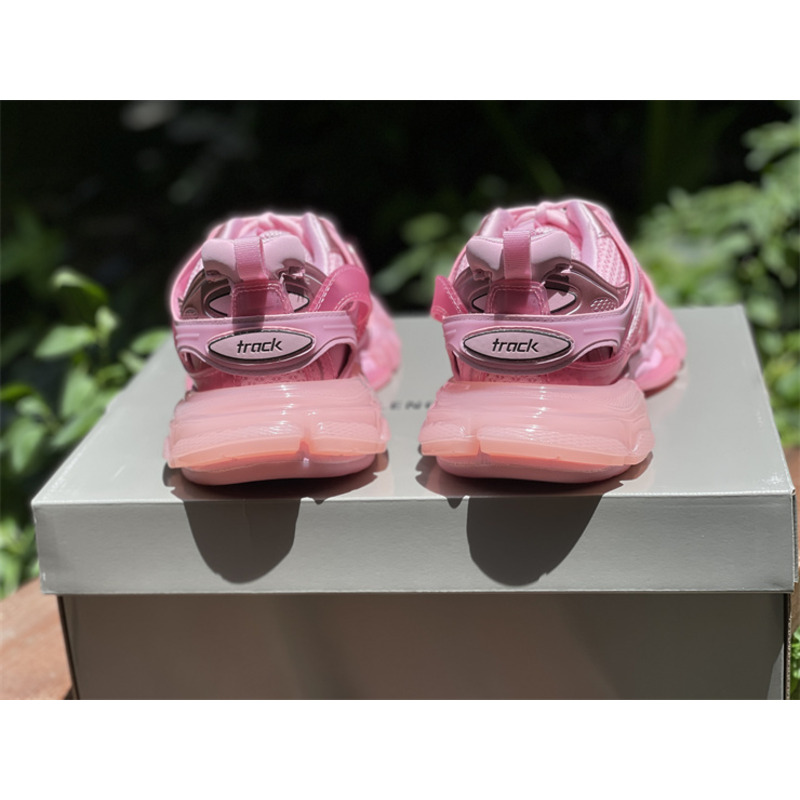 Ba*len*cia*ga track transparent sole sneakers pink