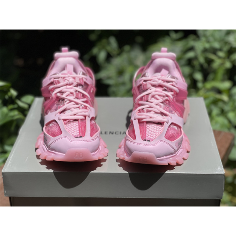 Ba*len*cia*ga track transparent sole sneakers pink