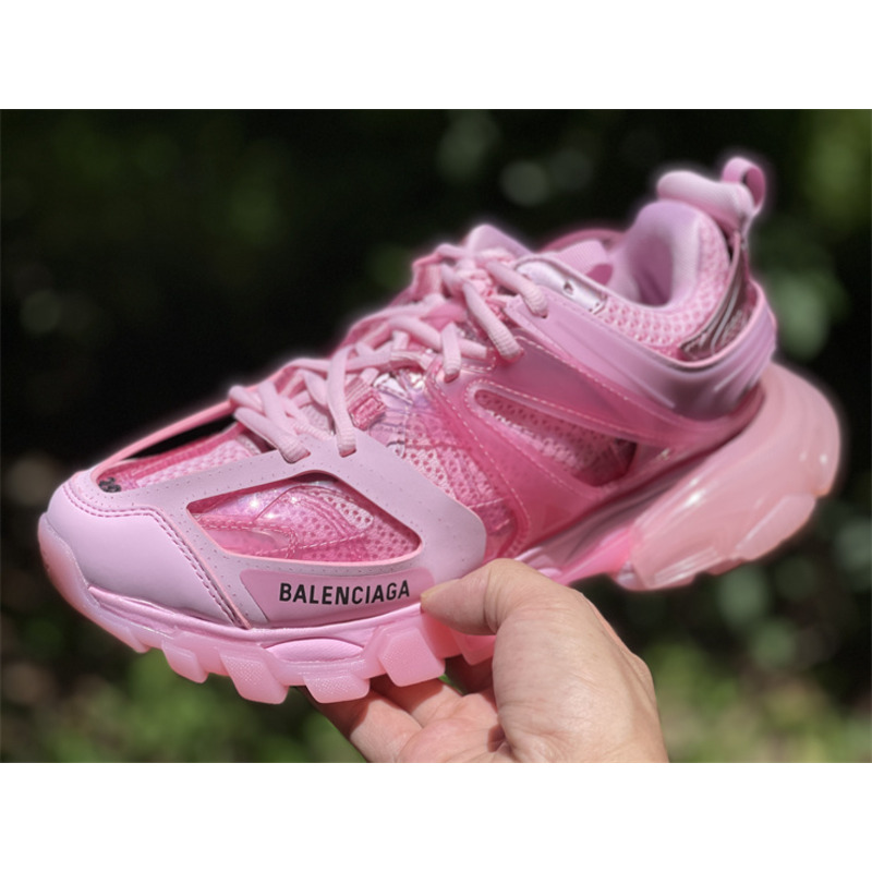 Ba*len*cia*ga track transparent sole sneakers pink