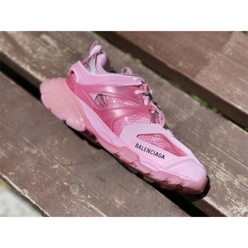 Ba*len*cia*ga track transparent sole sneakers pink