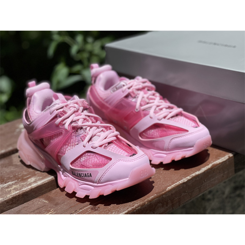 Ba*len*cia*ga track transparent sole sneakers pink