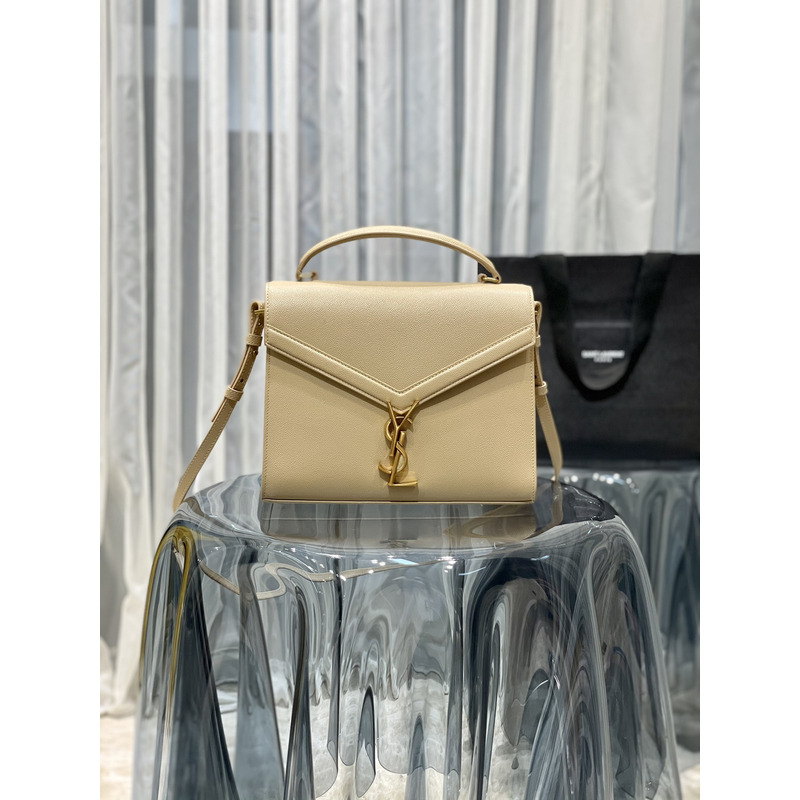 Saint Laurent Cassandra Leather 2WAY Mini Handbag Beige