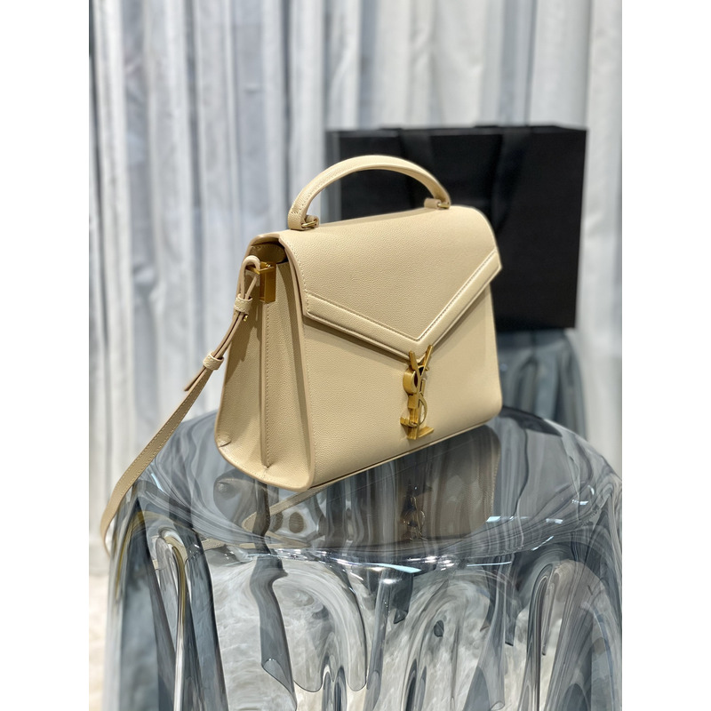 Saint Laurent Cassandra Leather 2WAY Mini Handbag Beige