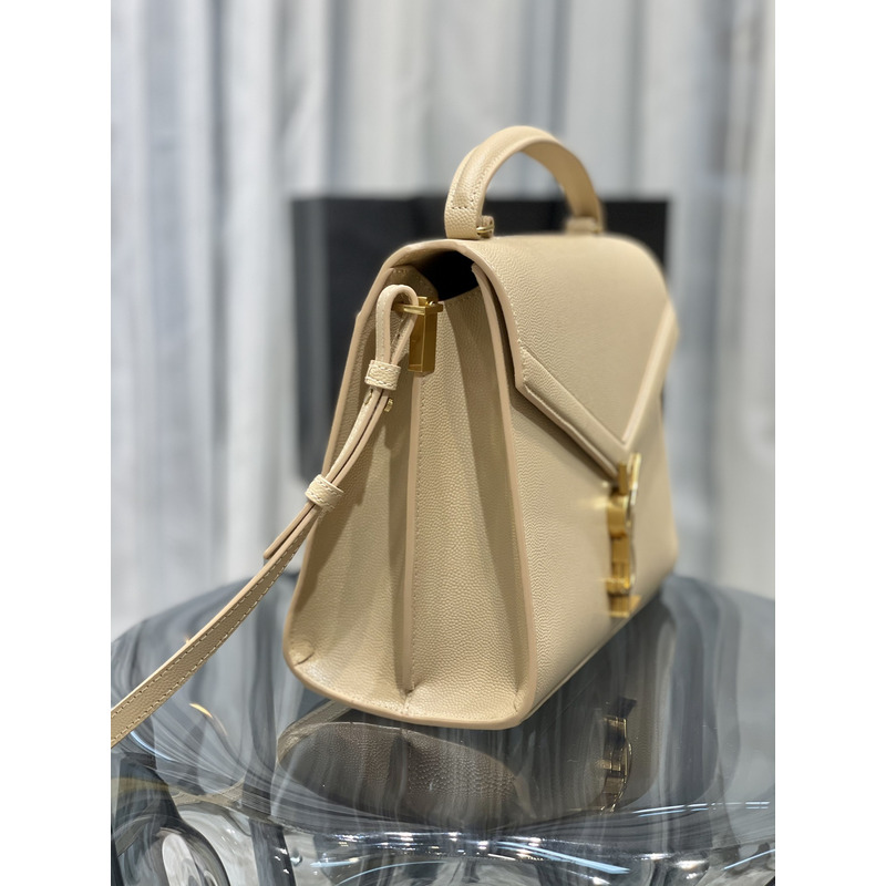 Saint Laurent Cassandra Leather 2WAY Mini Handbag Beige