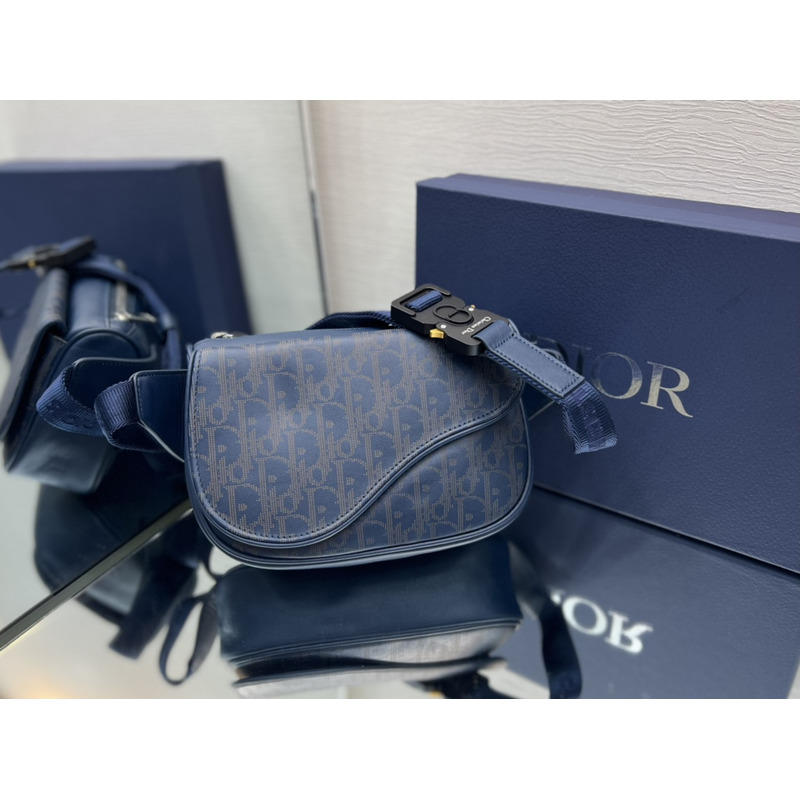 D*or mini saddle messenger bag navy blue