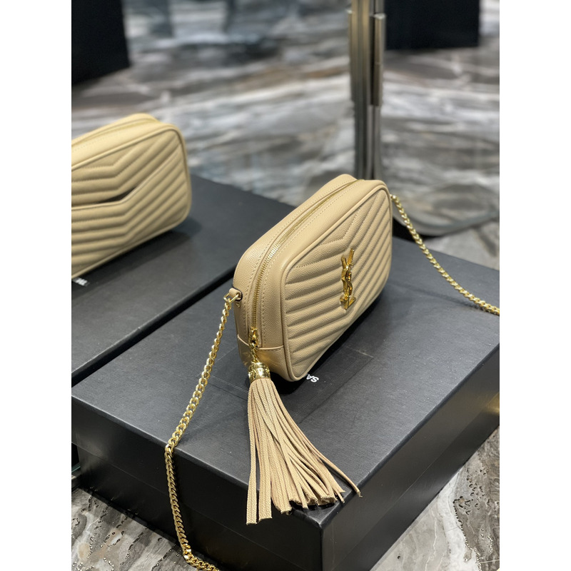 Saint Laurent Tassel Camera Bag Beige